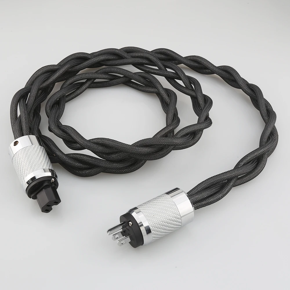 

5N OCC single silver (99.9997%) Audiophile HIFI Power cable US Schuko Power Cable For Amplifier DAC DVD HIFI System