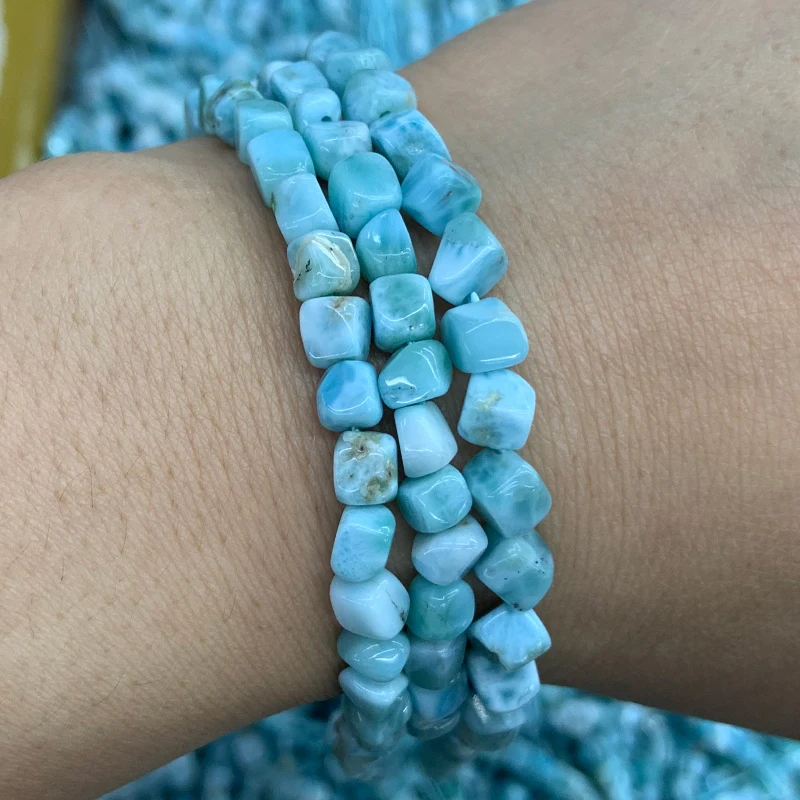 6mm Natural Larimar Stone Beads 15'' Irregular DIY Loose Beads For Jewelry Making Women Beads Bracelet Necklace Earring Gift