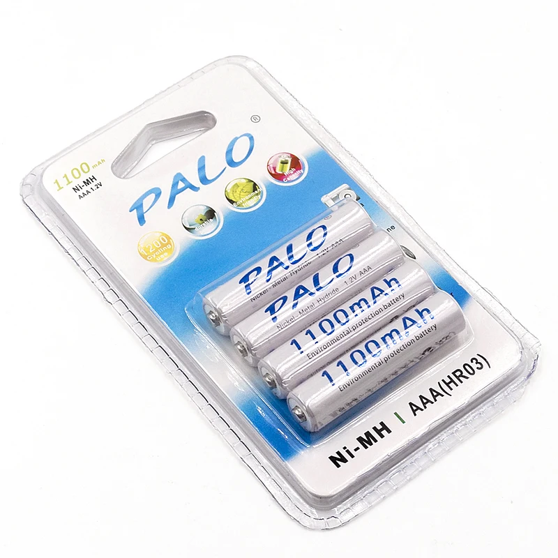 PALO-batería recargable para linterna y juguetes, pila AAA de 1,2 v, 1100mAh, NI-MH