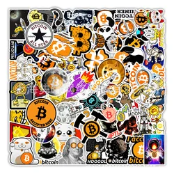 50pcs/pack Funny Bitcoin/Dogecoin Commemorative coin Stickers For Motorcycle Notebook Computer Car Children's Toys Decal