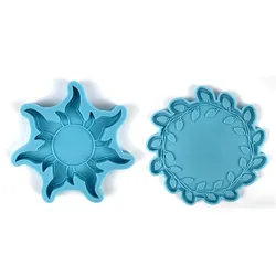 DIY Crystal Resin Mold Sun Flower Leaves Coaster Cup Pad Tray Decoration Mold UV Epoxy Resin Making Mould Home Decoration Crafts