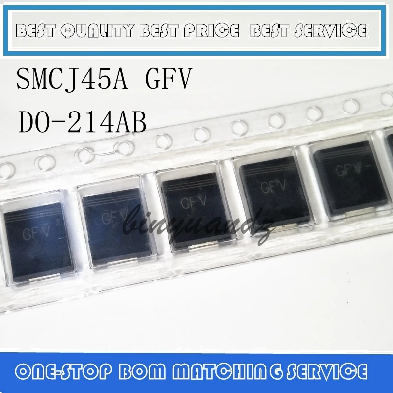 10PCS/LOT SMCJ7.0CA GDM SMCJ90A GGX  SMCJ45A GFV SMCJ12CA BEE SMCJ40CA BFR SMCJ20A GEV DO-214AB Transient Suppression Diode