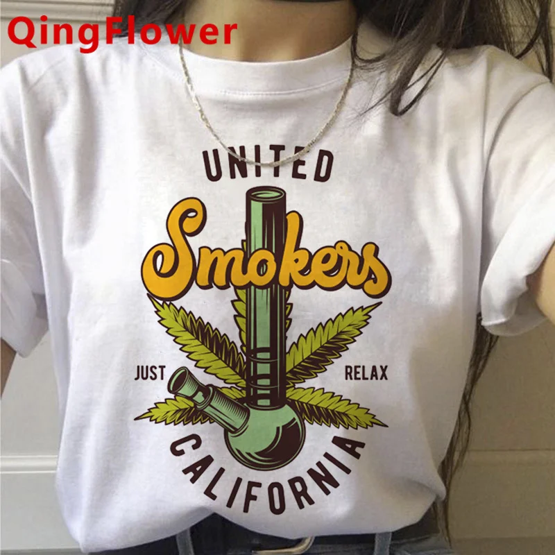 Bong Weed clothes female white t shirt kawaii  harajuku couple  t shirt tshirt ulzzang couple clothes