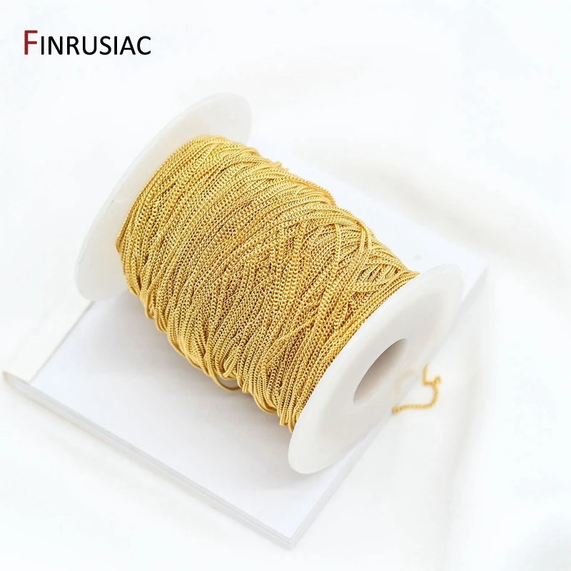 14k Real Gold Plated 1.2mm Chains For Jewellery Making DIY Bracelet Necklaces Earrings Supplies Wholesale