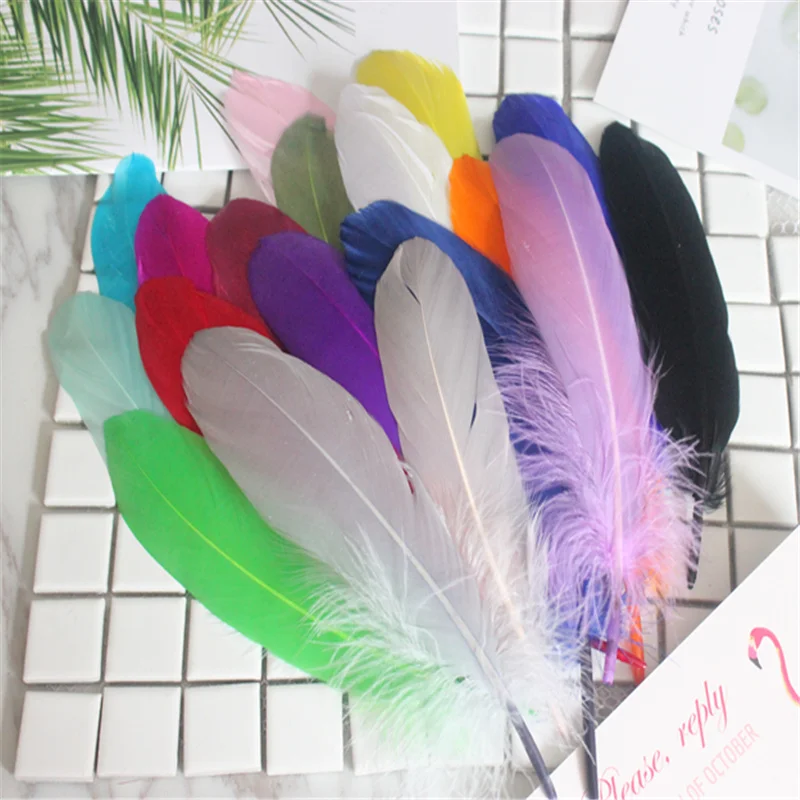 100pcs Feathers 5-8 Inches 13-20cm Soft Goose Plumes Geese Duck Feather for Carnival Halloween Christmas DIY Crafts Decorations