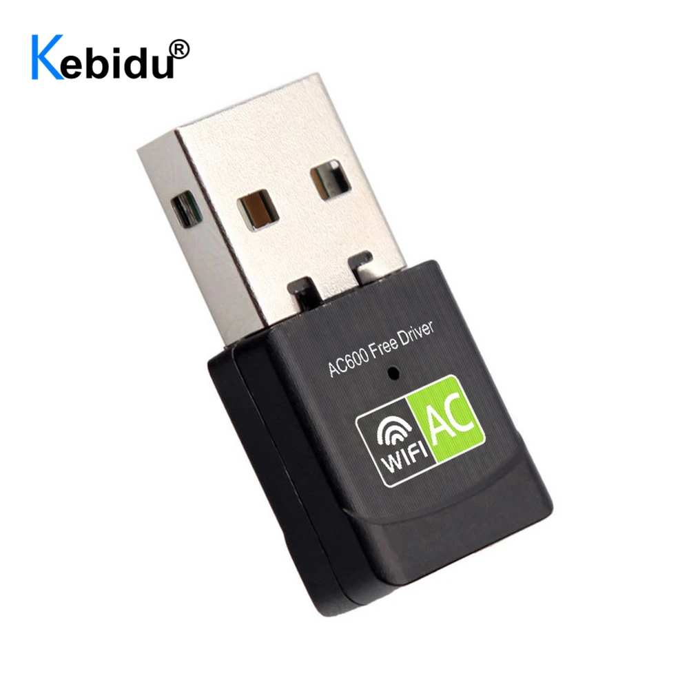 600Mbps USB WiFi Adaptor Ethernet USB Wi-Fi Receiver Kartu Jaringan Nirkabel Adaptor AC Dual Band 2.4G 5G untuk Laptop Plug & Play