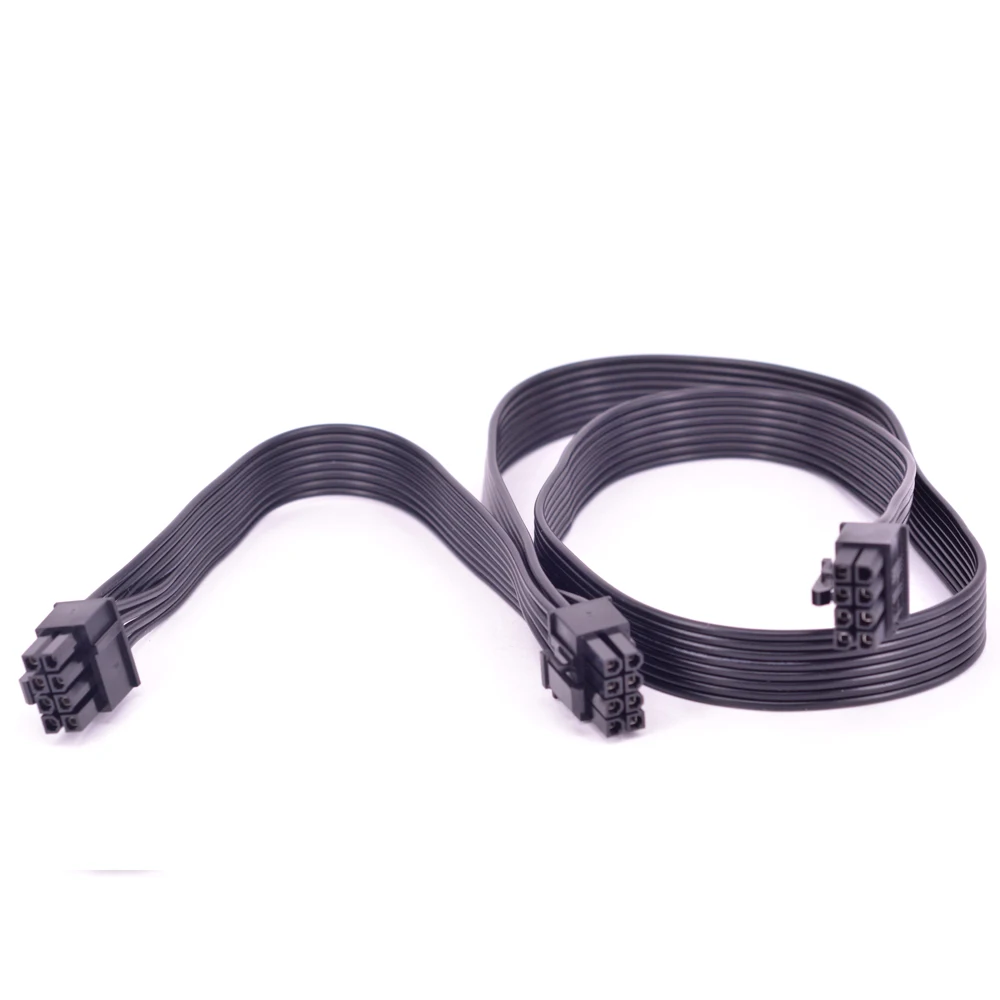 PCIe 8pin إلى 2 منافذ 6 + 2Pin امدادات الطاقة كابل شقة كم ل Seasonic التركيز زائد الذهب FX 1000 850 750 650 550 W