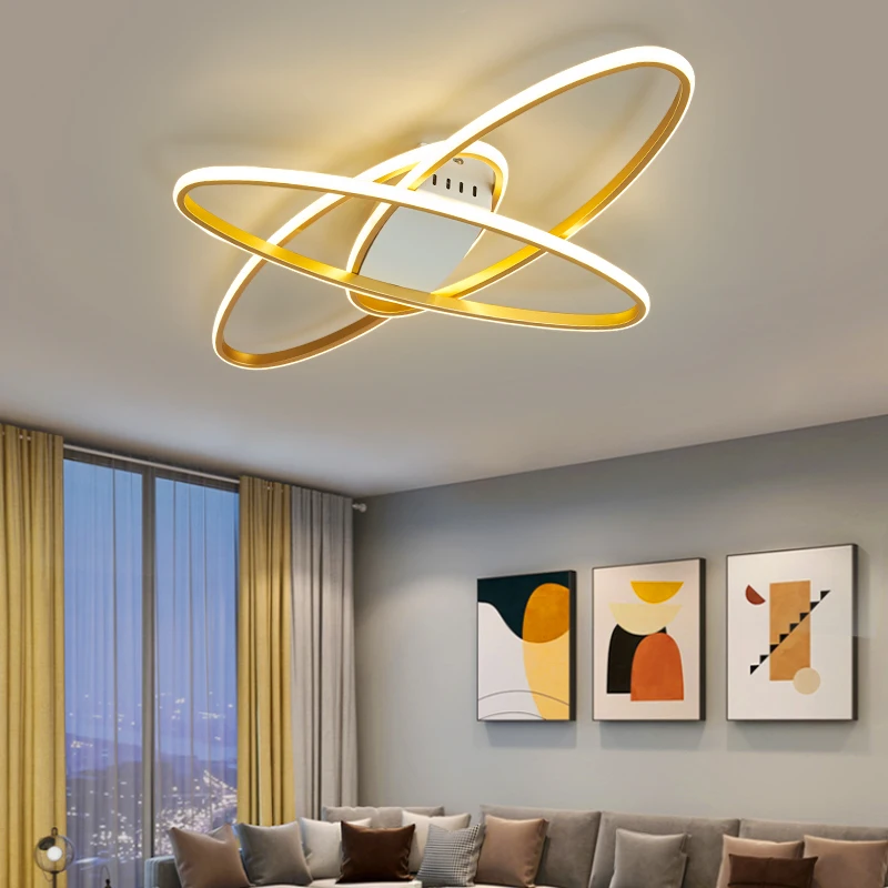 New Modern Led chandeliers For Livingroom Bed room lights 110-220V suspension luminaire Black/Gold led chandelier light fixtures