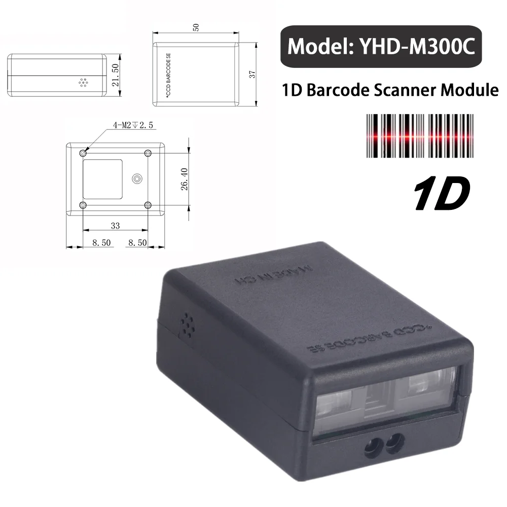 

M300C Barcode Scanner CCD Module Koisk Machines Scanning Bar Codes from Goods Packages Phone Screen for Assembly/Production Line