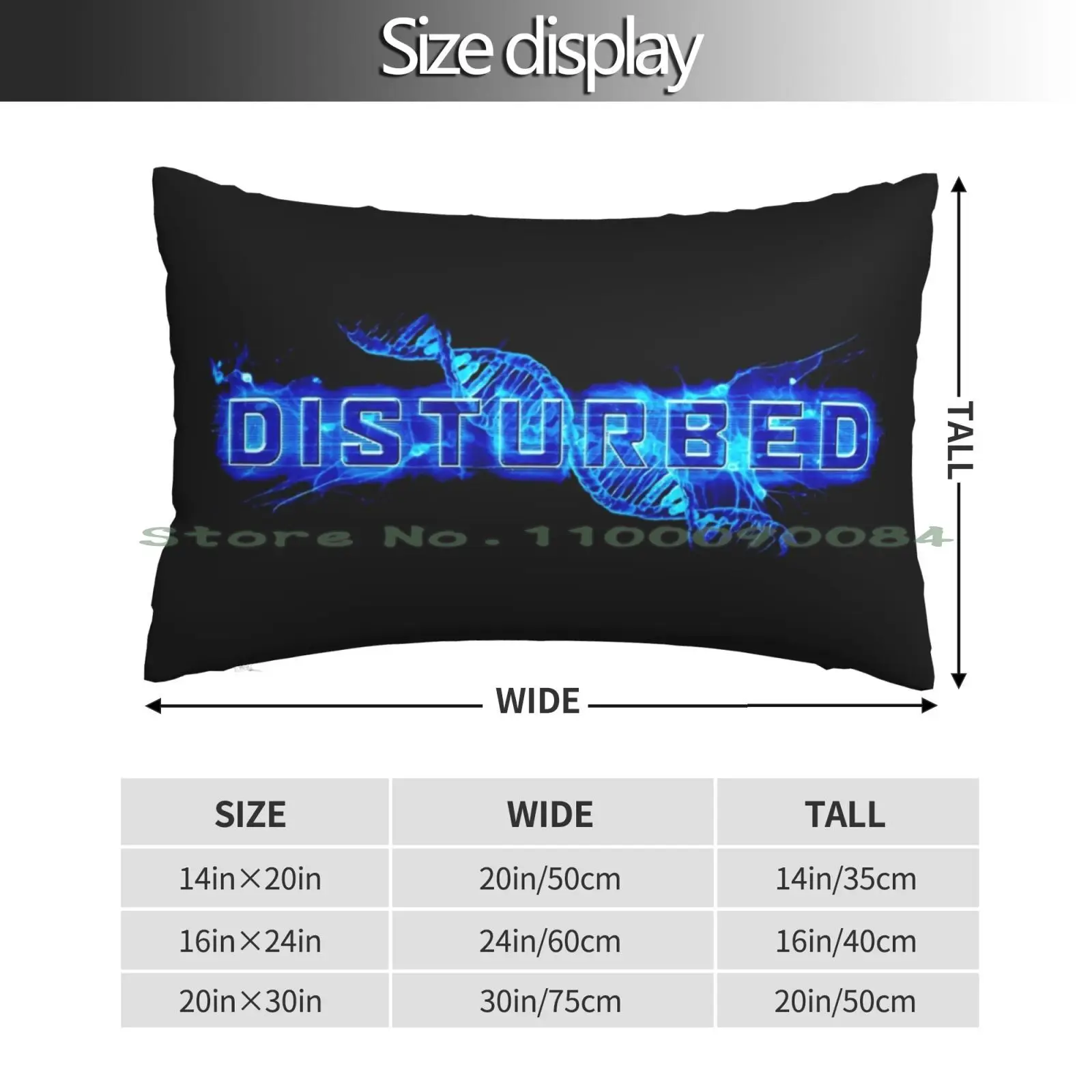 Blue Disturbed Pillow Case 20x30 50*75 Sofa Bedroom Best Selling Logo Disturbed Band Music Long Rectangle Pillowcover Home