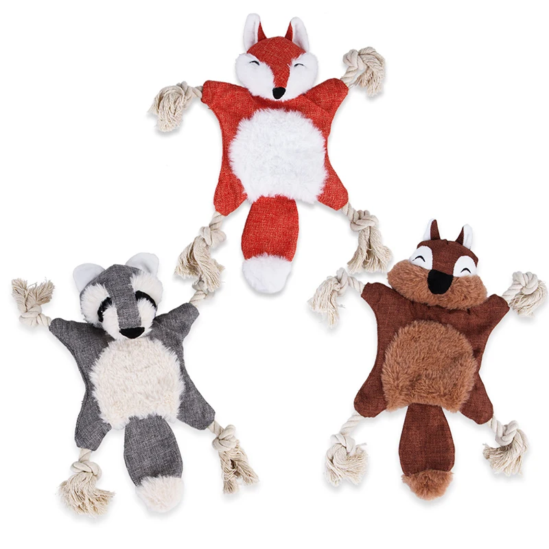 

Dog Squeak Toys Wear-Resisting Fur Simulation Fox Squirrel Grizzlies Squeak Chew Toy Dog Accessories Hond Speelgoed