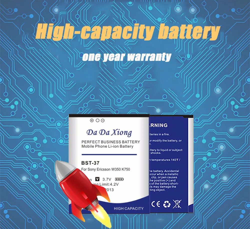 DaDaXiong 2800mAh BST-37 For Sony Ericsson W350 W710 W810 W800 K750 W550C W810C W700C W710C K750C D750i K610 Battery