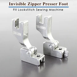 S518 S518N S518S S518NS Invisible Zipper Presser Foot For Industrial Lockstitch Sewing Machine JUKI BROTHER Sewing Accessories