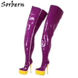 Sorbern 100Cm stivali lunghi con albero duro donna tacchi alti estremi punta a punta piattaforma tacchi a spillo Fetish scarpe da donna Unisex