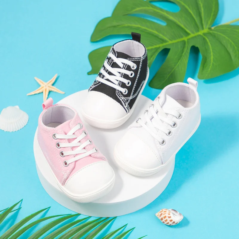 

New Baby Shoes Boy Gilr Shoes Newborn Infant Toddler Casual Canvas Rubber Sole Anti-slip First Walkers Crib Moccasins Shoes