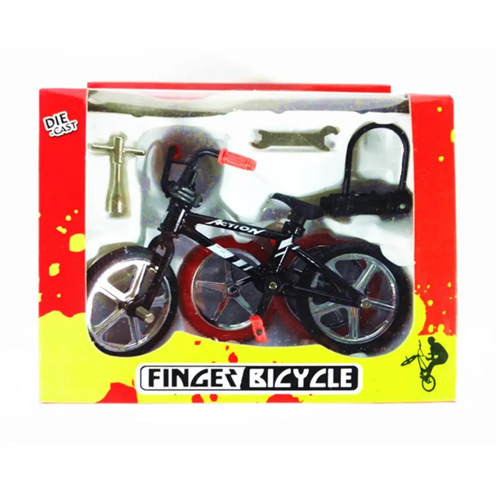 Mini brinquedo de bicicleta bmx com dedo, brinquedo de decoração para crianças, presente divertido e de bicicleta 11cm x 7cm