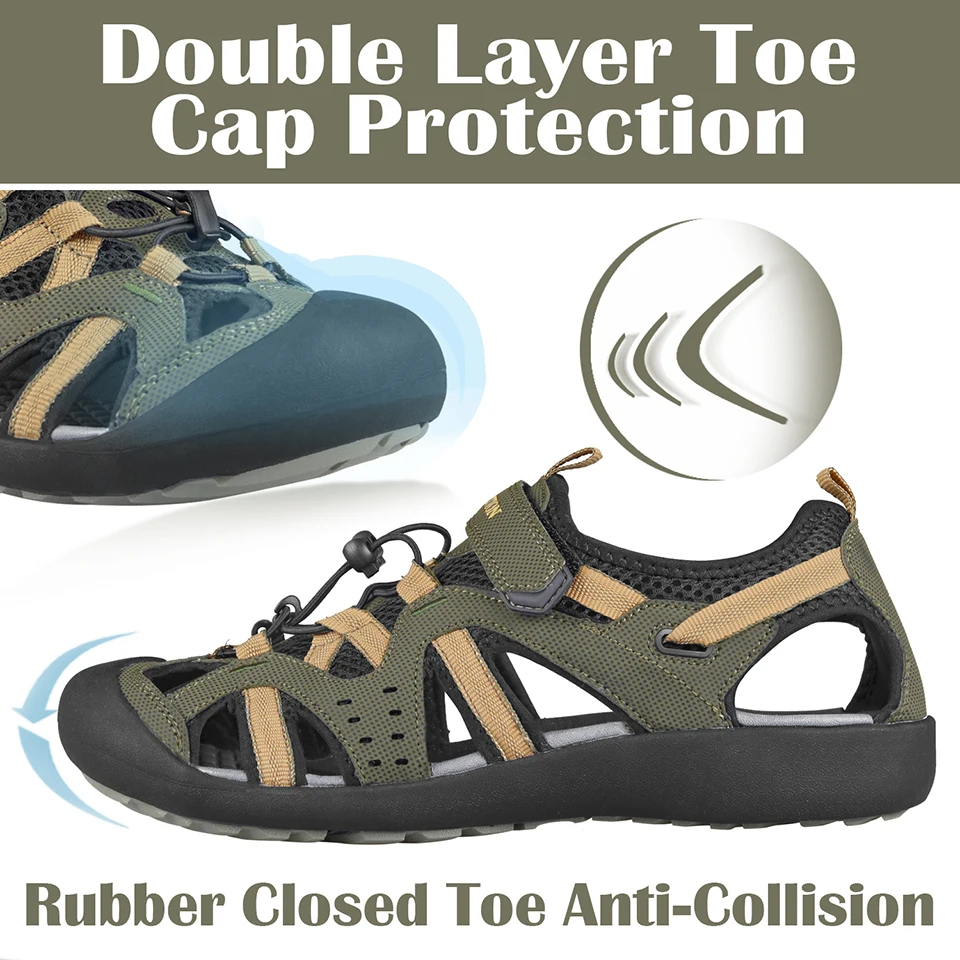 Sandálias masculinas de couro PU respirável, sapatos de trekking, tamancos antiderrapantes, secagem rápida, verão, praia, verão, novo, moda 2021,