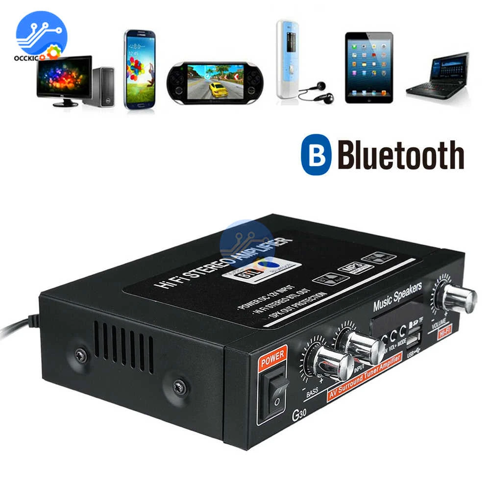 G30 800W 12V 110V-220V DIY Bộ Khuếch Đại Cho Loa Kỹ Thuật Số Nhà Khuếch Đại Bluetooth HIFI âm Thanh Stereo Âm Thanh Siêu Trầm Tiền Khuếch Đại