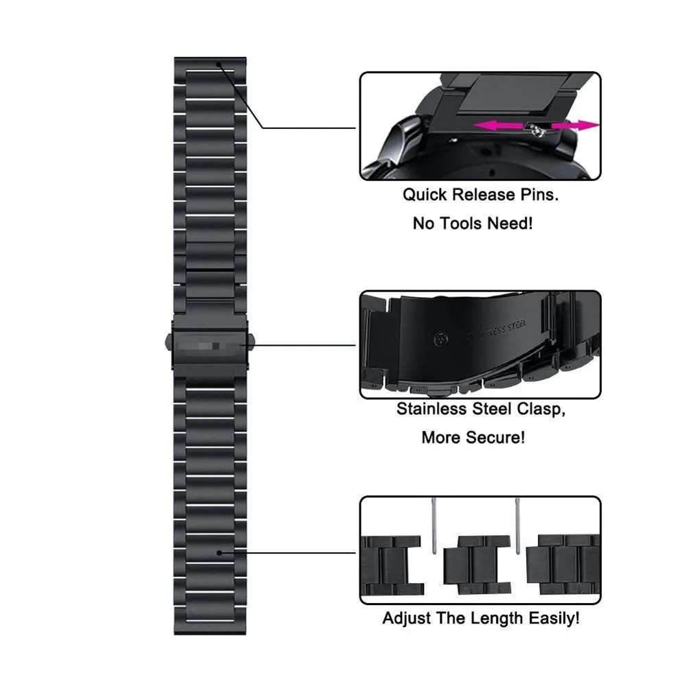 20mm/22mm band For Amazfit GTS/2/3/4/2e/GTS2 Mini/GTR 47mm GTR2/2e/stratos/3/4 stainless steel Watch Bracelet Amazfit bip strap