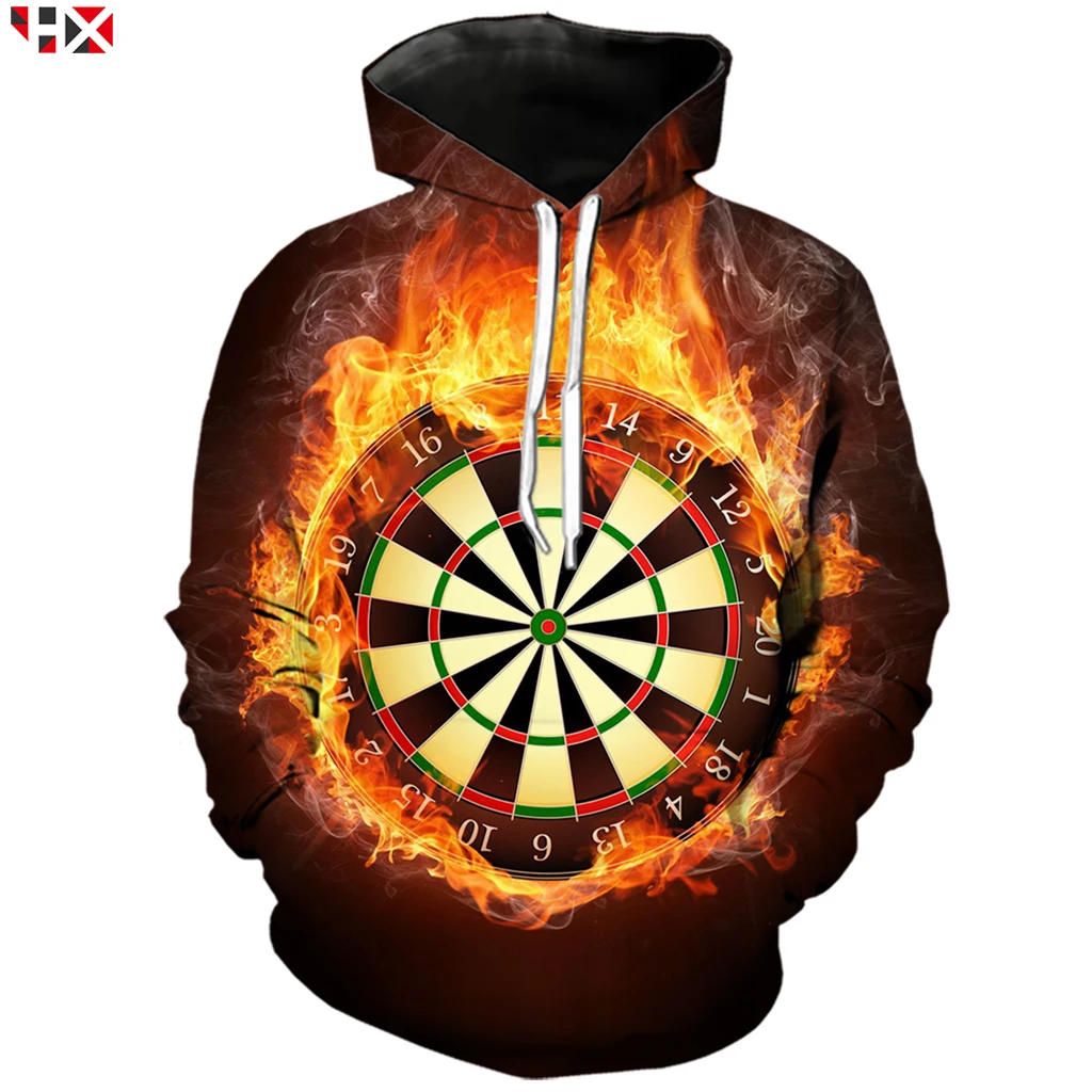 Dart Board Men Women Darts Throw Game Graphic 3D Print Sweatshirt Hoodies Casual Streetwear Tops S356