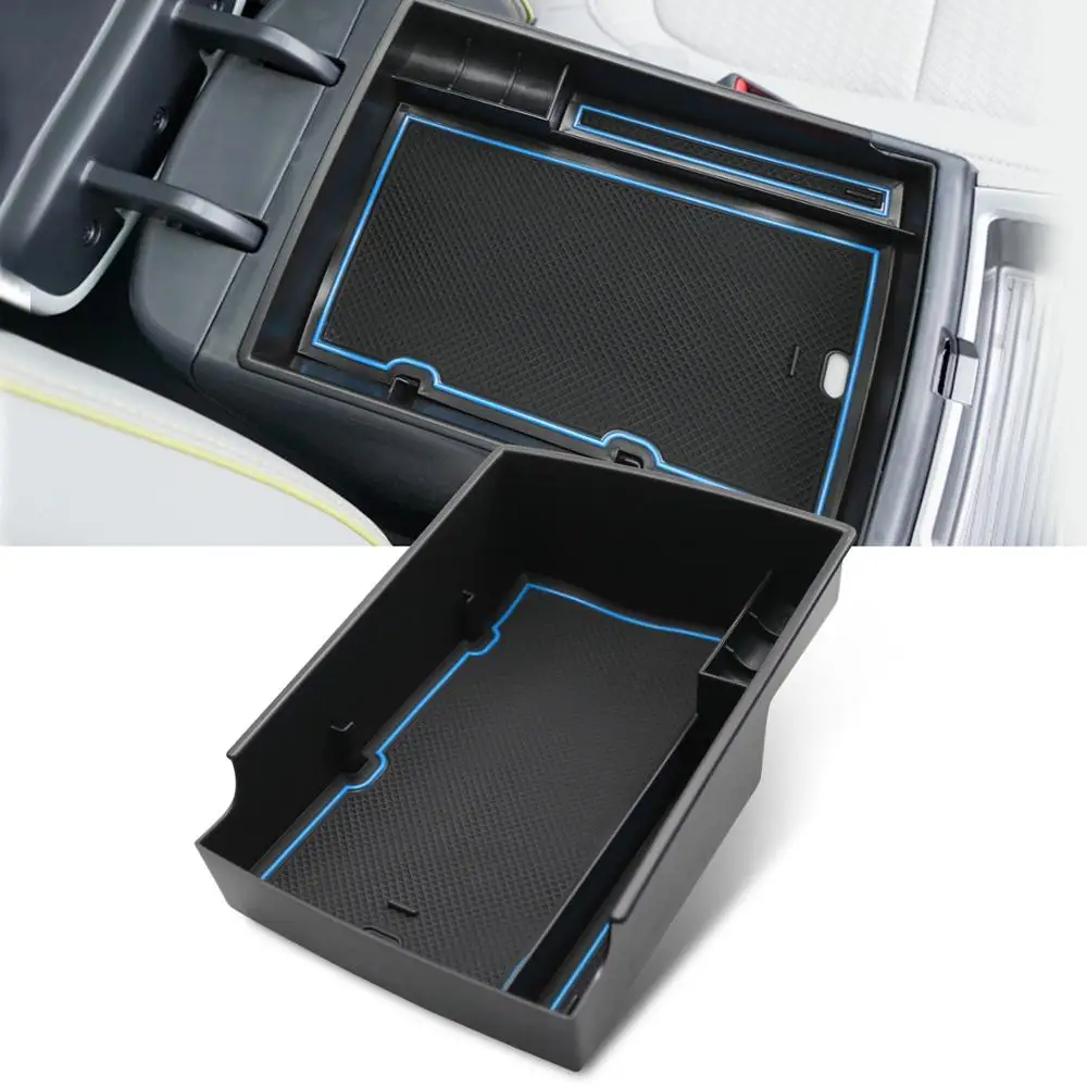 RUIYA-Caja de almacenamiento para apoyabrazos de coche para Kona Elektro/Kona EV 2020, recipiente de Control Central para coche, accesorios de almacenamiento Interior