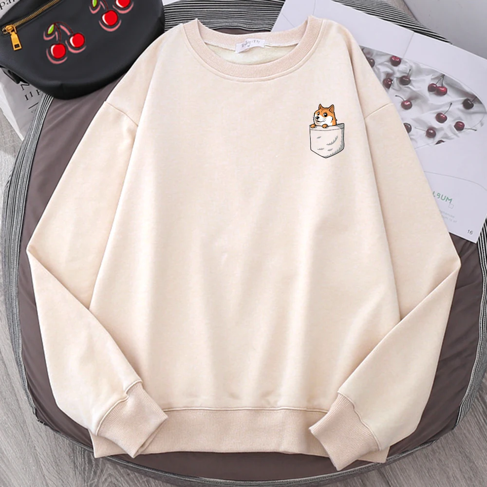 

Shiba Inu Pocket Print Hoodies Male Creative Sport Sweatshirt Street Casual Harajuku Male Clothing Loose Oversize Mens Tracksuit