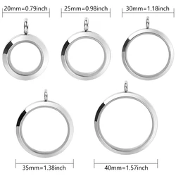 2Pcs/Lot Stainless Steel Round Twist Memory Floating Photo Locket Pendant Diy Women Relicario подвески Necklaces Jewelry Making