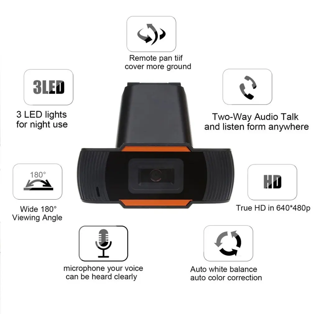 720P 1080P HD เว็บแคมพร้อมไมโครโฟนหมุนได้ PC Desktop Web กล้องมินิคอมพิวเตอร์เว็บแคม Cam การบันทึกวิดีโอในสต็อก