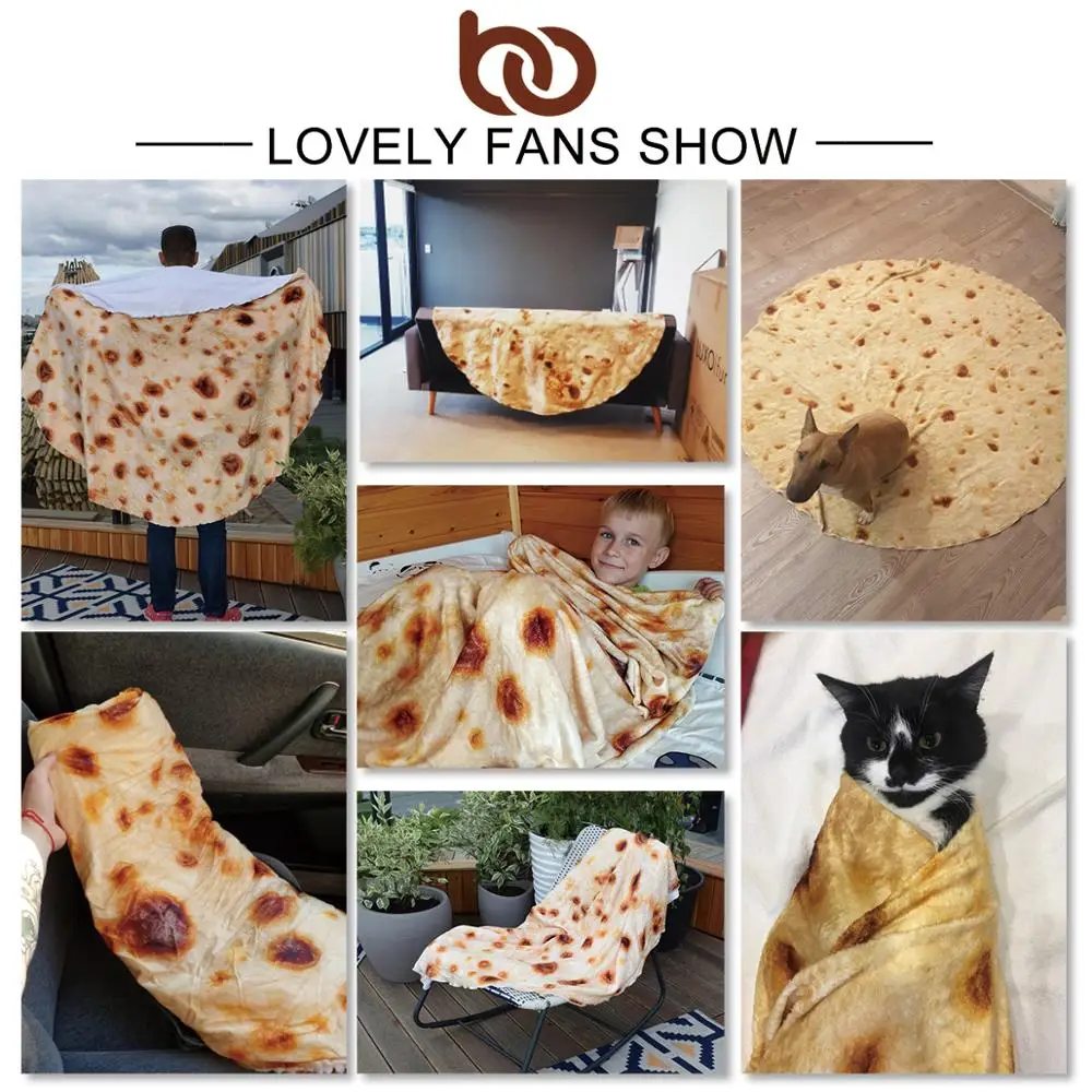 BeddingOutlet Pita Lavash rzucany koc kukurydziany Tortilla flanelowy czerwony koc polar śmieszne 3D jedzenie pluszowe narzuty Koce Dropship