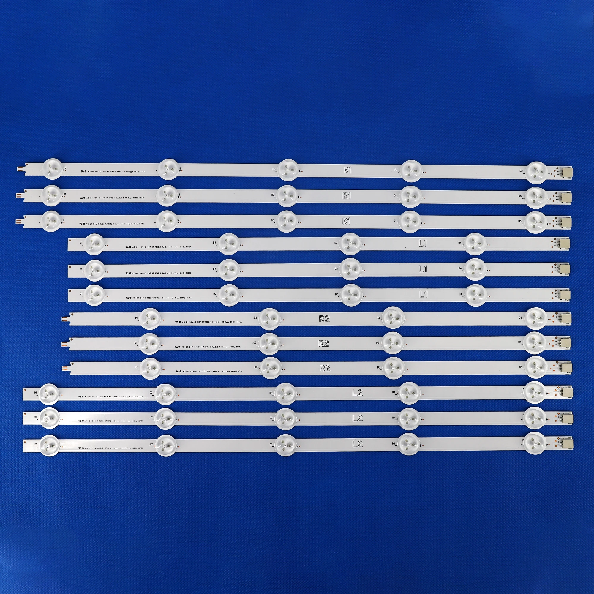 24個ledストリップlg置換新47 "ROW2.1改訂0.7 6916L-1174A 6916L-1175A 6916L-1176A 6916L-1177A、中古部品、 (3 * R1、3 *