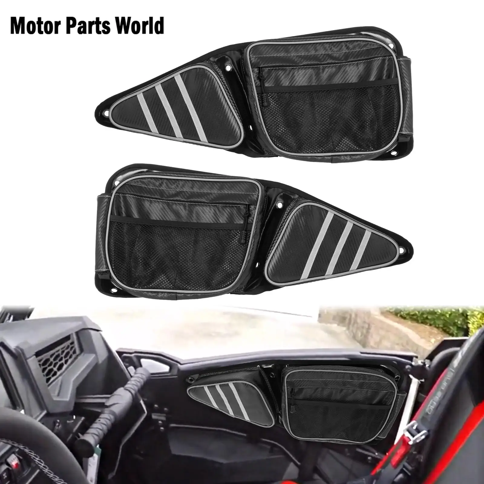 Front Side Door Storage Knee Pad Bag Heavy Duty Black Left&Right For UTV For Polaris For RZR XP 1000 900 S 2014-2016 2017 2018