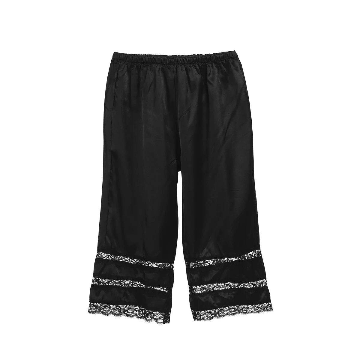 Summer Lady Silk Knit Underwear Underwear Fashion Solid Color Sexy Lace Loose Comfort Pajamas Pants Home Clothing Cropped Pants_ecoleips.com