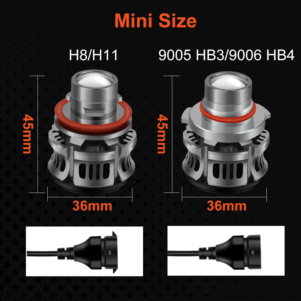 BHFBNI H7 H11 9005 HB3 9006 HB4 Car LED Canbus Bulbs 6000K  3000K Auto Fog Light 12V 600W 200000LM