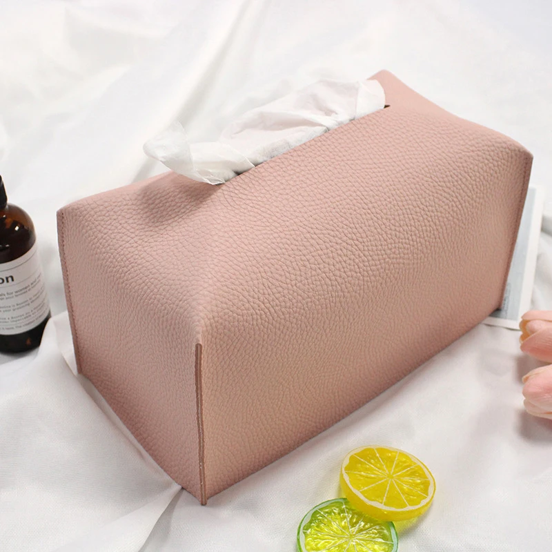 Simple Tissue Case Box Container Leather Retro Toilet Pumping Box Car Towel Napkin Papers Bag Holder Box Case Pouch Table Decor