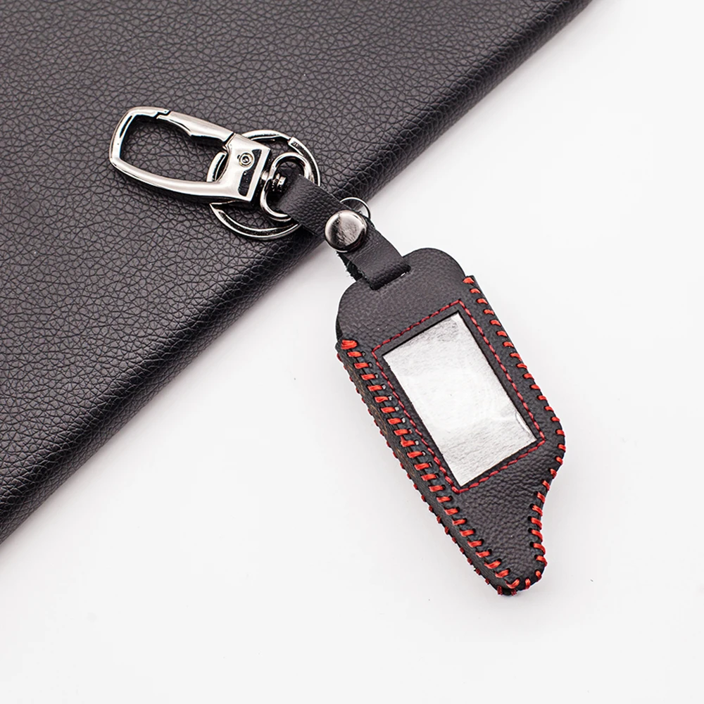 High Quality Stylish Leather Key Case Cover for Scher-khan Magicar 5 6 Scher Khan M5 M902F 903F Two Way Car Alarm Cover Holder