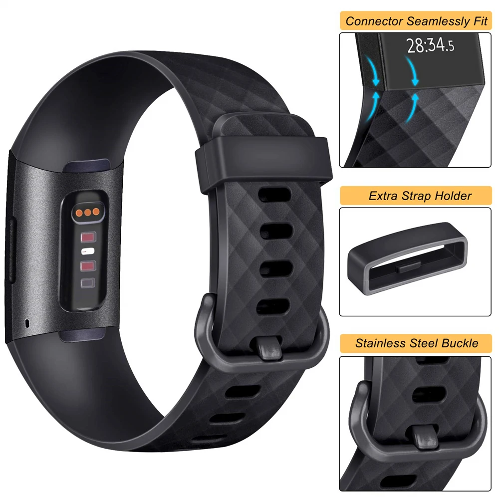 Ban Nhạc Dành Cho Vòng Đeo Sức Khỏe Fitbit Charge 3 Dây Đeo Silicone Phụ Kiện Dây Đeo Tay Fitbit Charge 4 Dây Đeo Thay Thế Cho Vòng Đeo Sức Khỏe Fitbit Charge 3 Ban Nhạc