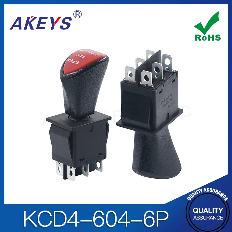 2PCS Remote Sensing Car Handle Black Ship Shaped Three-step Hexapod 31*25 Ship Type Switch KCD4-604-6P