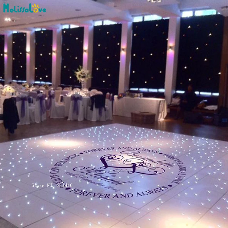 Custom Name Date Wedding Dance Floor Decal Decoration Cool Art Beautiful Grand Celebration Vinyl Murals Self-adhesive YT5110