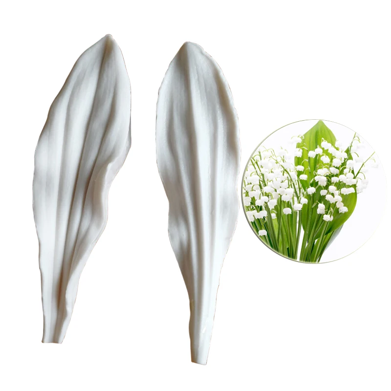 

2Pcs Lily of the Valley Leaf Silicone Mold Fondant Mould Cake Decorating Tool Chocolate Gumpaste Sugarcraft, Kitchen Mold M2113