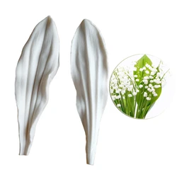 2Pcs Lily of the Valley Leaf Silicone Mold Fondant Mould Cake Decorating Chocolate Gumpaste Sugarcraft, Kitchen Mould M2113