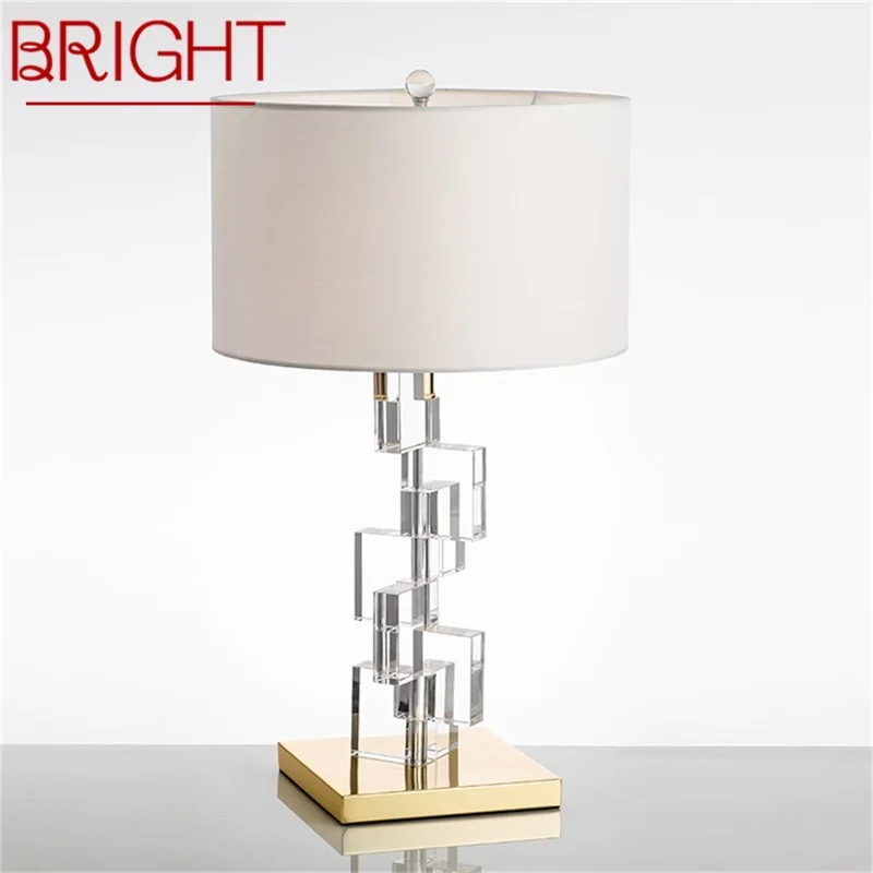 

BRIGHT Nordic Creative Table Lamp Contemporary Crystal LED Decorative Desk Light for Home Bedside Bedroom