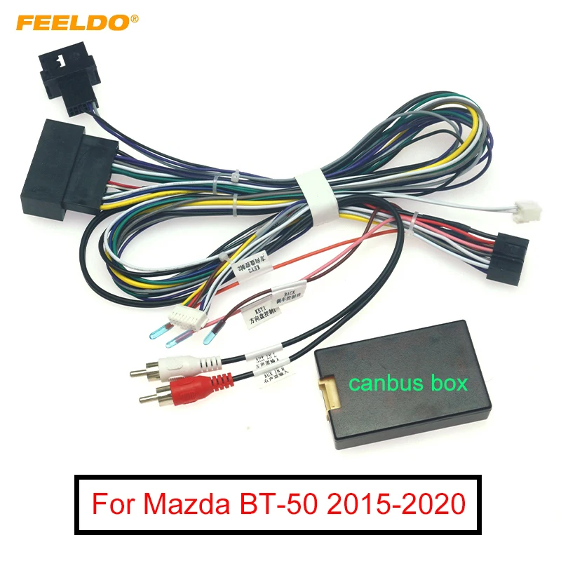 

FEELDO 5Set Car 16pin Android Wiring Harness With Canbus Box For Mazda BT-50 Aftermarket Stereo Installation Wire Adapter