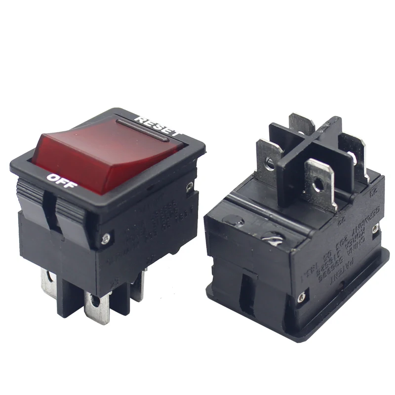 

2PCS 10A 16A Manual Reset Thermal Double Polar Circuit Breaker Over Current Overload Protector Switch