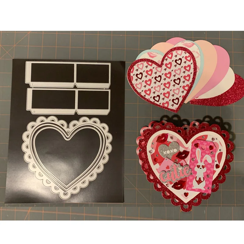 

Heart Favor Box Bag Metal Cutting Dies Stencils for DIY Scrapbooking Decor Embossing DIY Paper Cards Crafts