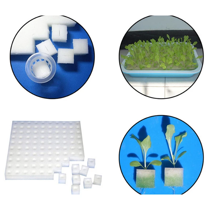 100 pieces White Seedling Sponge Soilless Hydroponic Vegetables Nursery Pots Seedlings Cloning Collar Garden Cultivation Plant