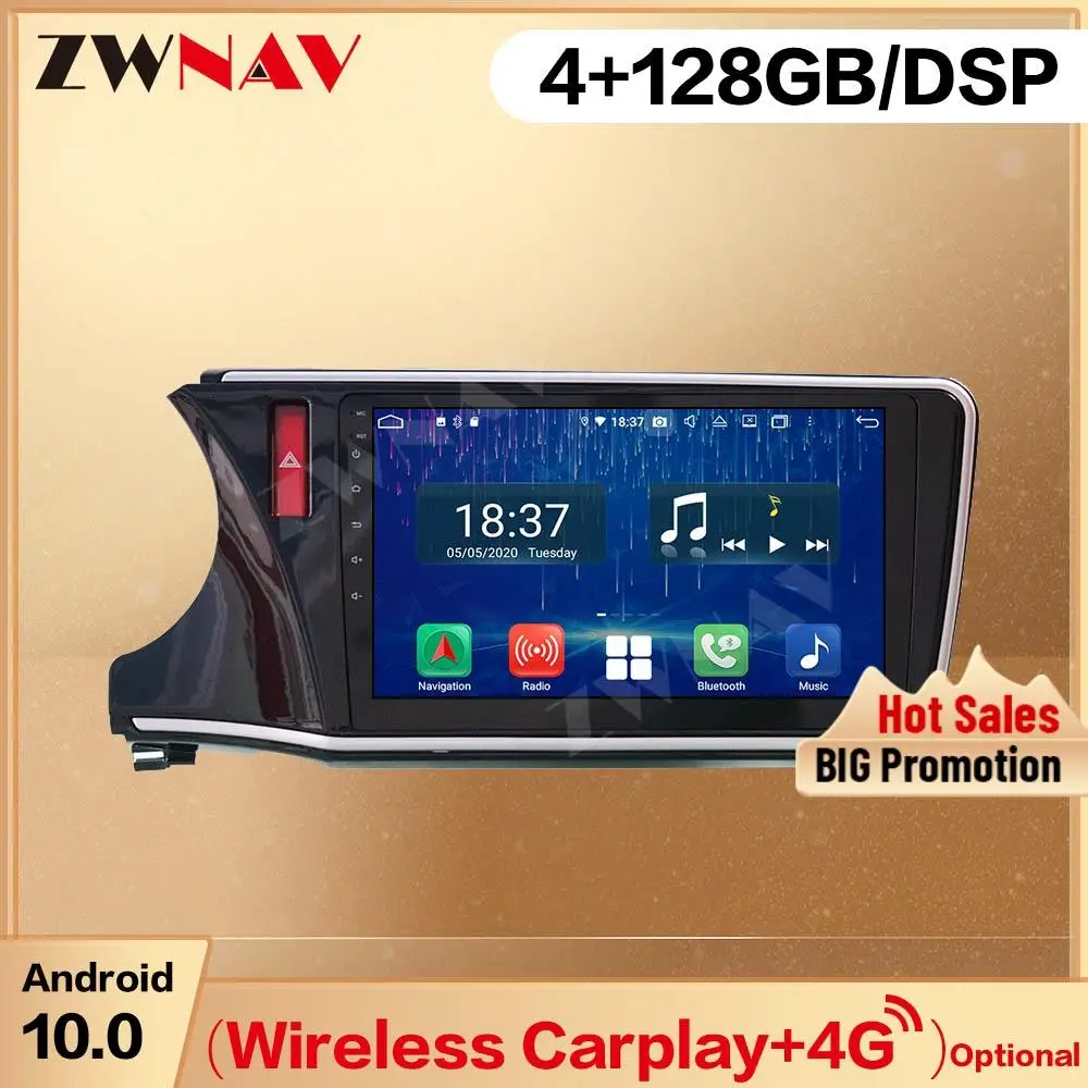 128G Carplay 2 Din Mutimedia For Toyota CITY 2015 Android 10.0 Screen Player Audio Radio GPS Navigation Head Unit Auto Stereo