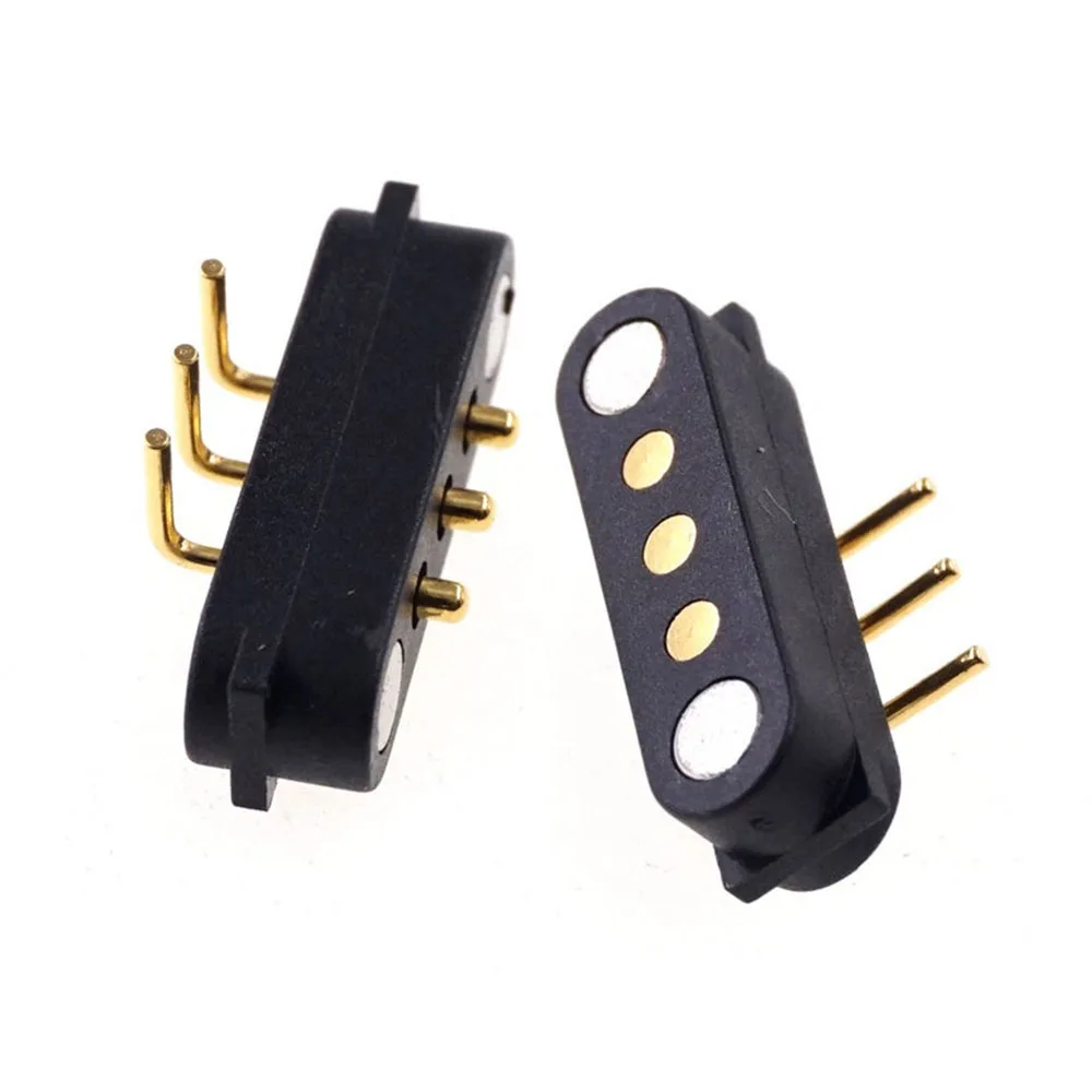 1Pair Spring-Loaded Magnetic Pogo Pin Connector Port Jack 3Pin Pitch 2.54 Male Female 2A 36V High Current DC Power Charge Probe