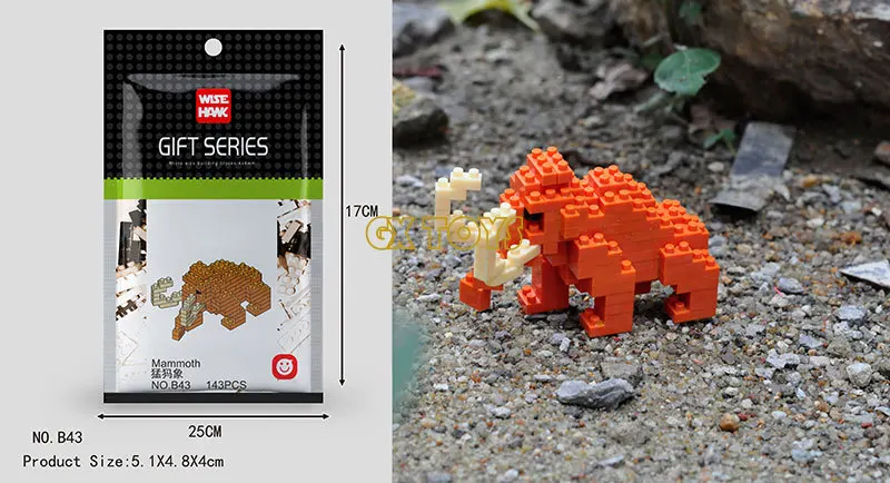 Mini Building Blocks Animals Assemble Accessories Zoo Sets Dinosaur Micro Bricks Mammoth Creativity DIY Toys for Children Gifts