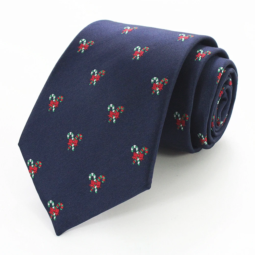 JEMYGINS Neuartige Weihnachtskrawatten, Weihnachtsmann-Schneeflocken-Krawatte, Rot-Grüne Seiden-Jacquard-Krawatte für Männer und Kinder, Weihnachtsgeschenk – Detail 6
