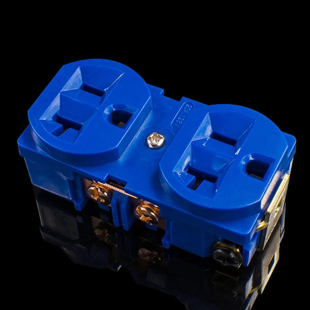 2 Buah/4 Buah Soket Listrik Hitam HIFI US 20A Soket Wadah Daya AC Distributor Tembaga Merah